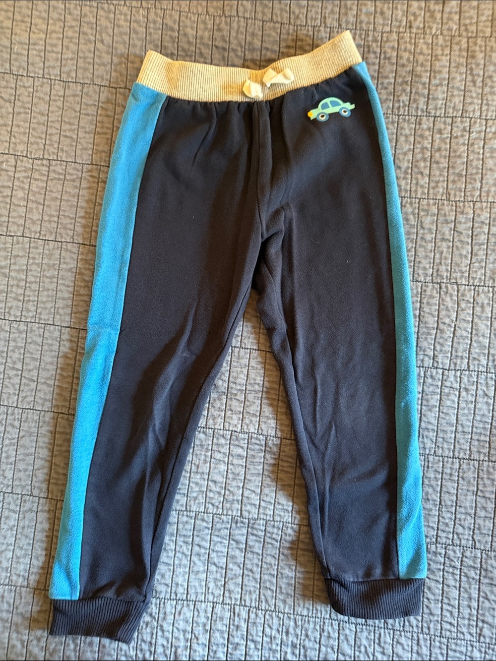 The Children's Place Navy Joggers with Blue Side Stripes and Grey Waistband
